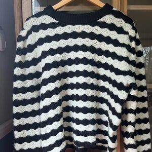 & Other Stories Black and White Striped Turtleneck Sweater